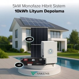 5 Kw Monofaze Hibrit Hazır Solar Paket (Sistem 2) Lexron
